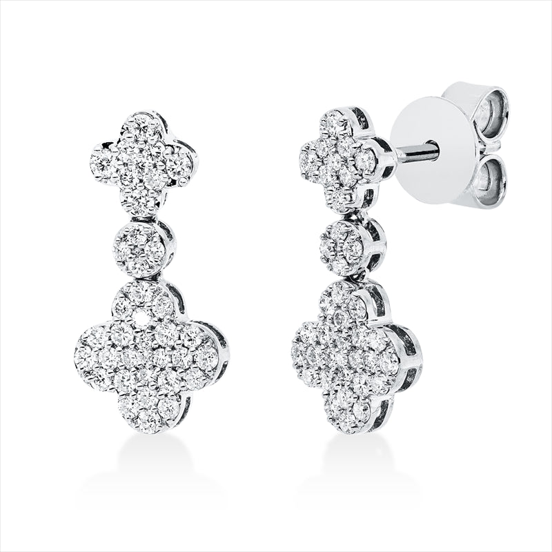 Ohrstecker    aus 750/-18 Karat Weißgold mit 76 Diamanten 0