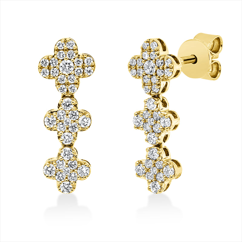 Ohrstecker    aus 750/-18 Karat Gelbgold mit 70 Diamanten 0