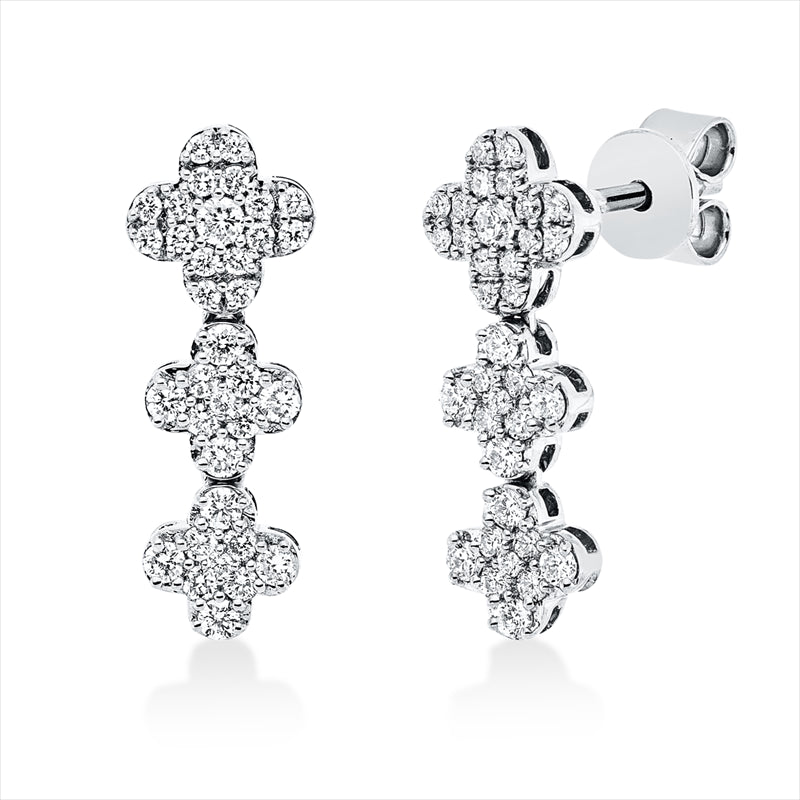 Ohrstecker    aus 750/-18 Karat Weißgold mit 70 Diamanten 0