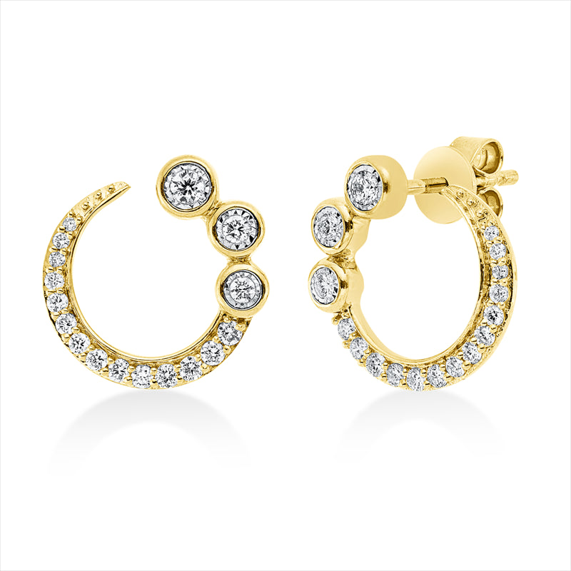 Ohrstecker    aus 750/-18 Karat Gelbgold mit 34 Diamanten 0
