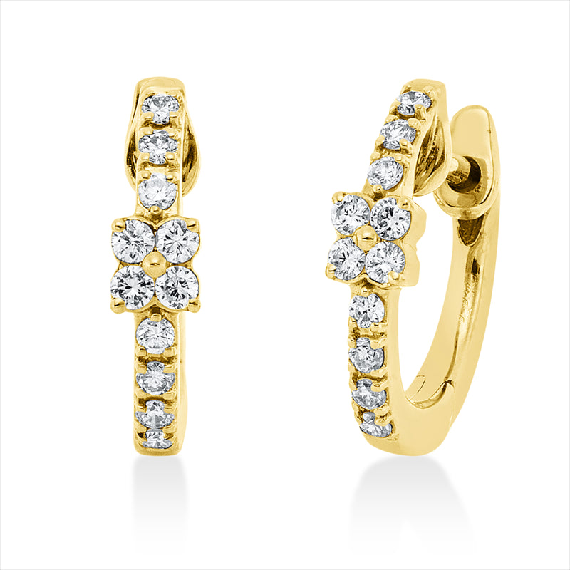 Creolen    aus 750/-18 Karat Gelbgold mit 22 Diamanten 0