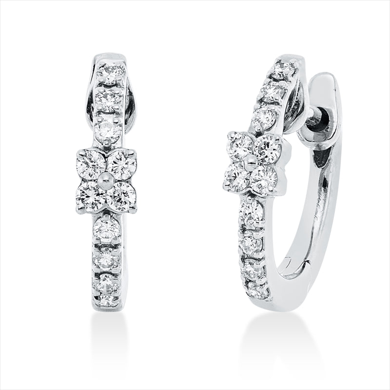 Creolen    aus 750/-18 Karat Weißgold mit 22 Diamanten 0