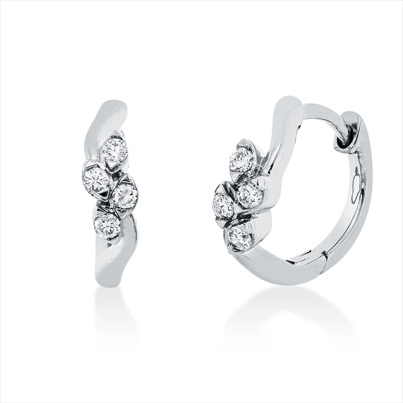 Creolen    aus 750/-18 Karat Weißgold mit 8 Diamanten 0