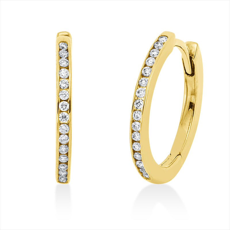 Creolen    aus 750/-18 Karat Gelbgold mit 32 Diamanten 0