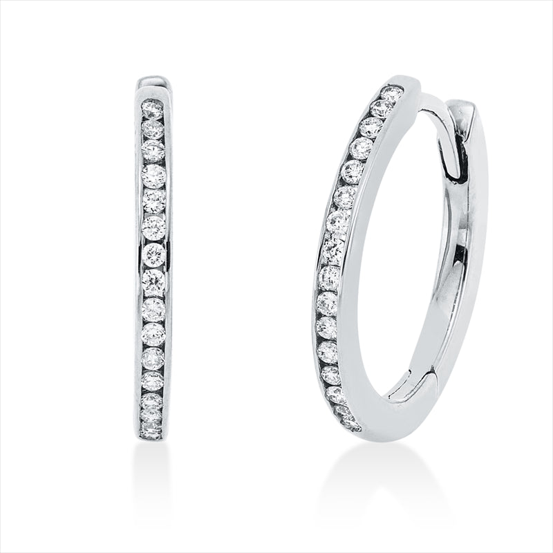 Creolen    aus 750/-18 Karat Weißgold mit 32 Diamanten 0