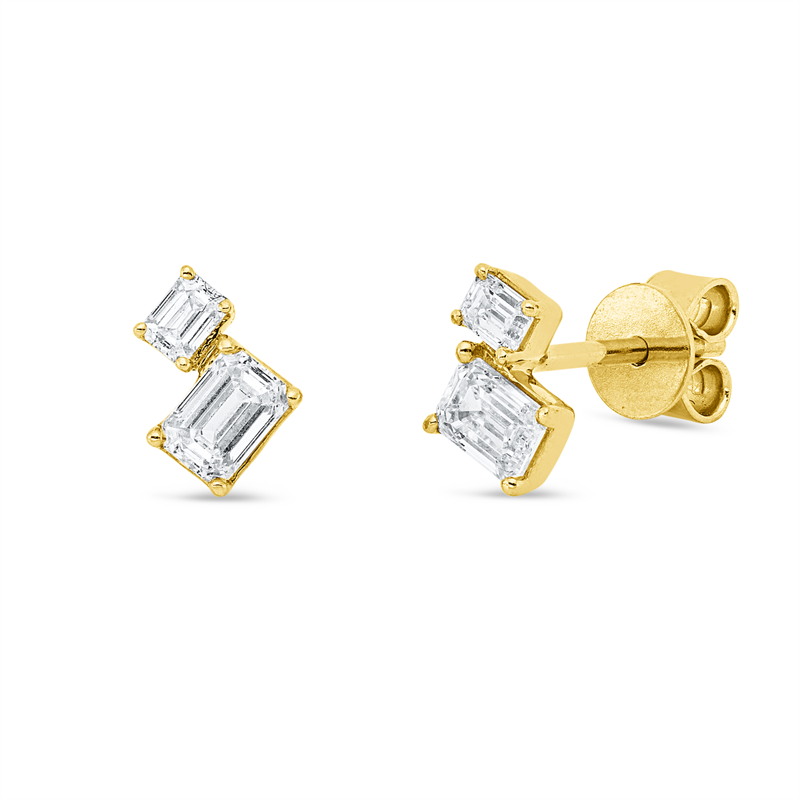 Ohrstecker    aus 750/-18 Karat Gelbgold mit 4 Diamanten 0