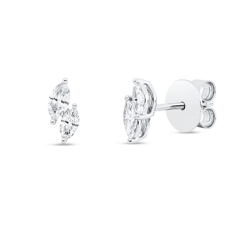 Ohrstecker    aus 750/-18 Karat Weißgold mit 4 Diamanten 0