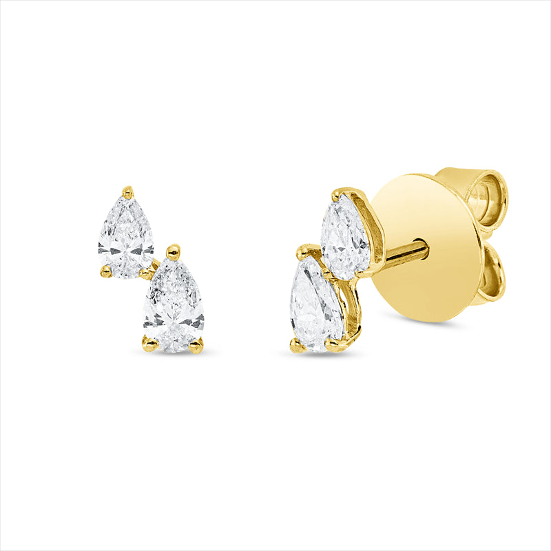 Ohrstecker    aus 750/-18 Karat Gelbgold mit 4 Diamanten 0