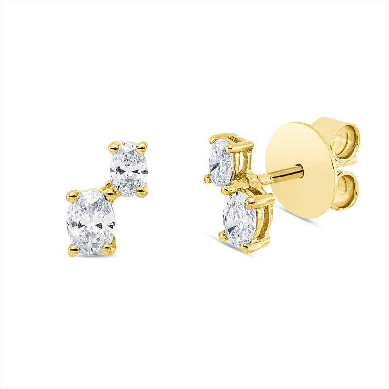 Ohrstecker    aus 750/-18 Karat Gelbgold mit 4 Diamanten 0