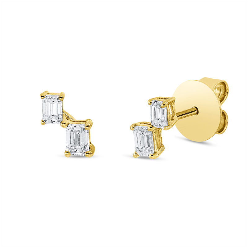 Ohrstecker    aus 750/-18 Karat Gelbgold mit 4 Diamanten 0