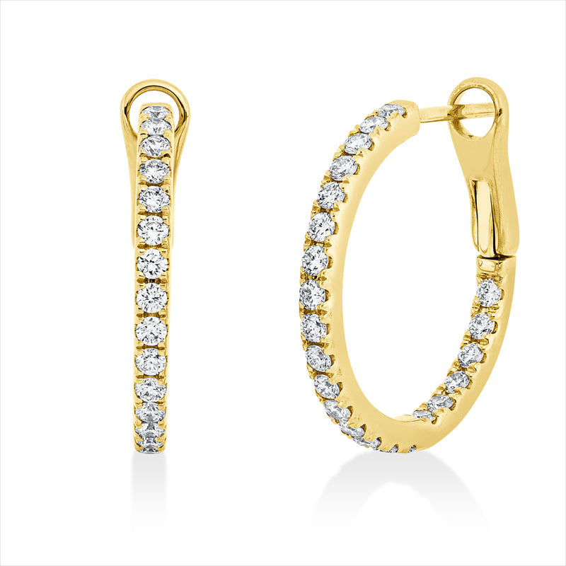 Creolen    aus 750/-18 Karat Gelbgold mit 44 Diamanten 0