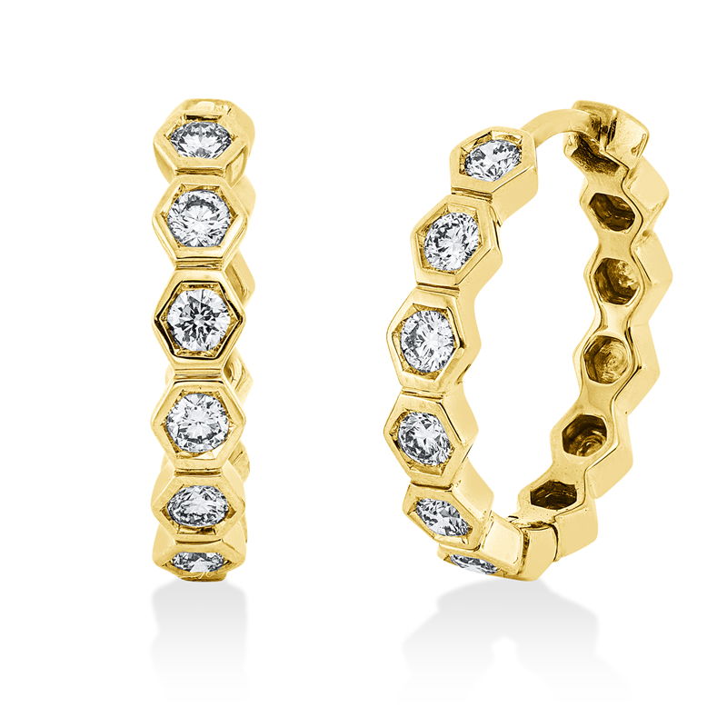 Creolen    aus 750/-18 Karat Gelbgold mit 12 Diamanten 0