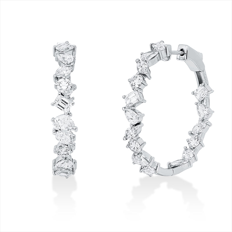 Creolen    aus 585/-14 Karat Weißgold mit 32 Diamanten 4