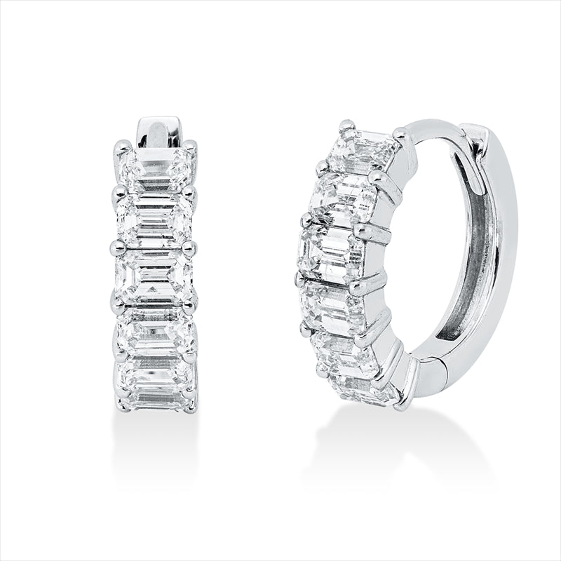 Creolen    aus 585/-14 Karat Weißgold mit 12 Diamanten 1