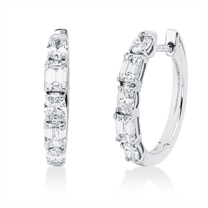 Creolen    aus 750/-18 Karat Weißgold mit 10 Diamanten 1