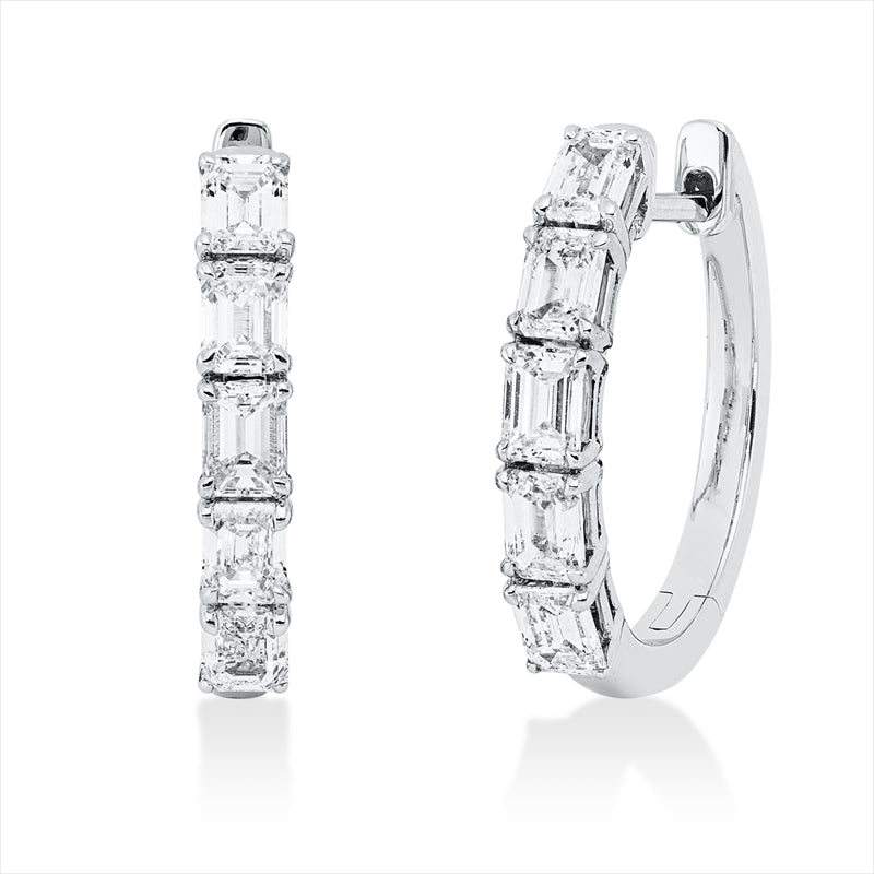 Creolen    aus 750/-18 Karat Weißgold mit 10 Diamanten 1