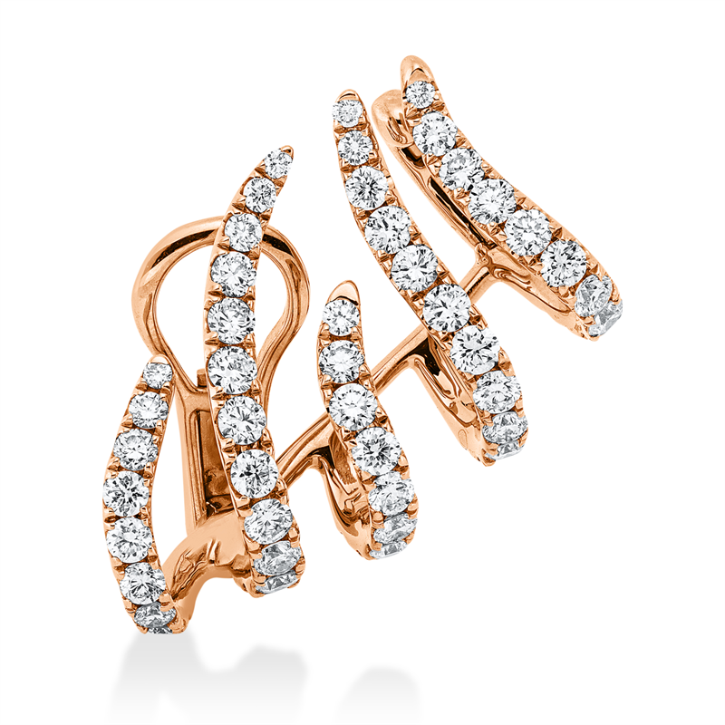 Ohrschmuck    aus 750/-18 Karat Rotgold mit 54 Diamanten 1