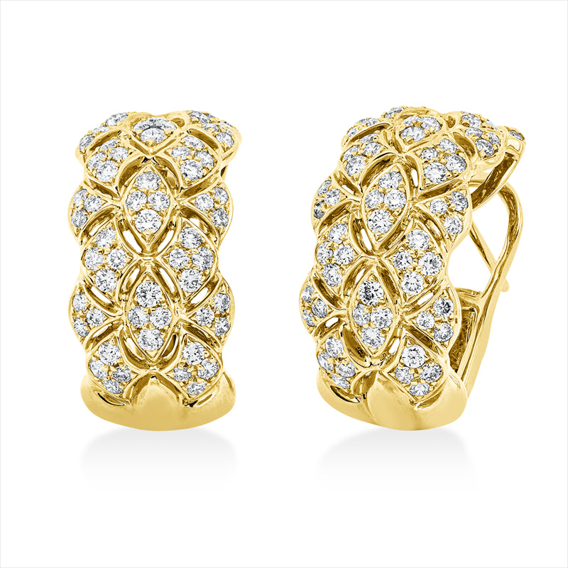 Creolen    aus 750/-18 Karat Gelbgold mit 134 Diamanten 1