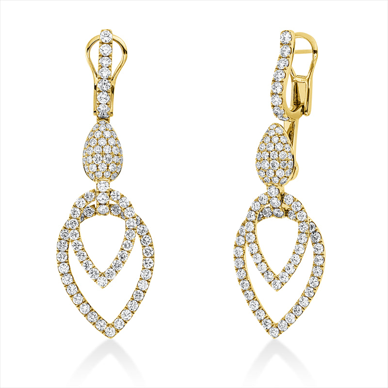Ohrschmuck    aus 750/-18 Karat Gelbgold mit 182 Diamanten 5