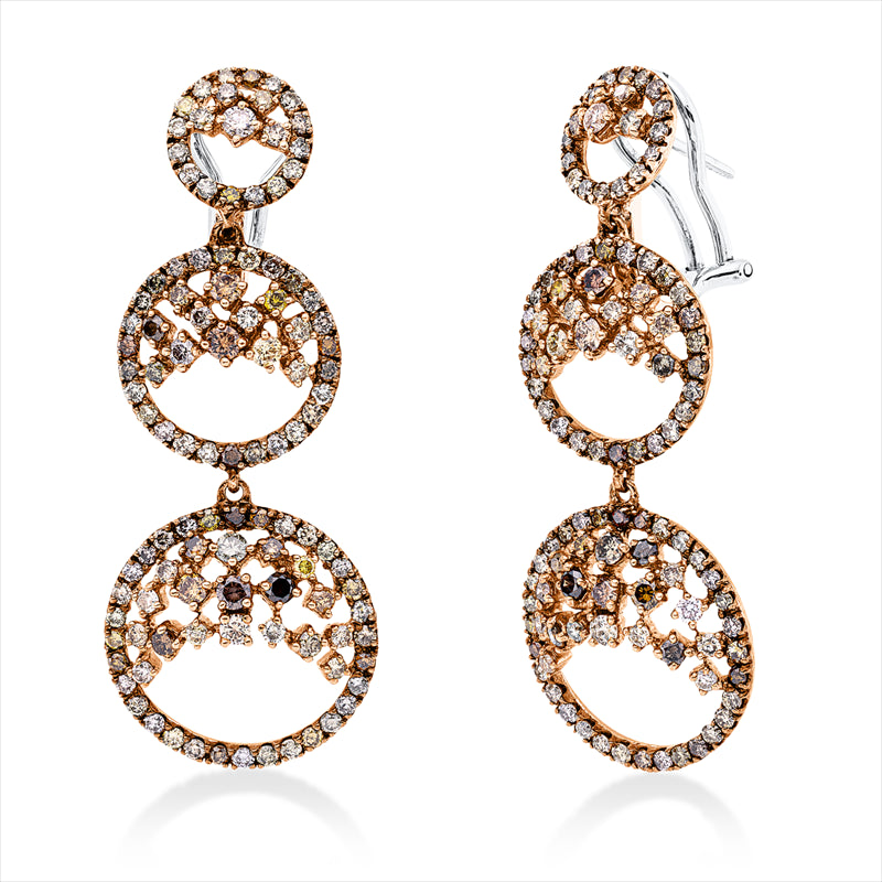 Ohrschmuck    aus 750/-18 Karat Rotgold / Weißgold mit 220 Diamanten 3