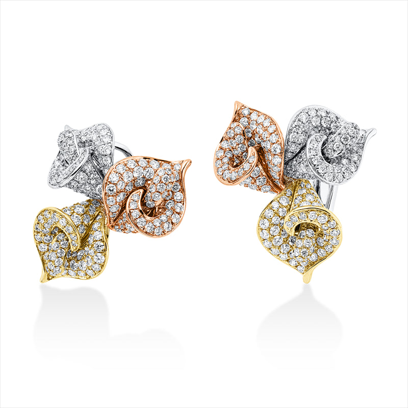 Ohrschmuck    aus 750/-18 Karat Weißgold / Gelbgold / Rotgold mit 378 Diamanten 4