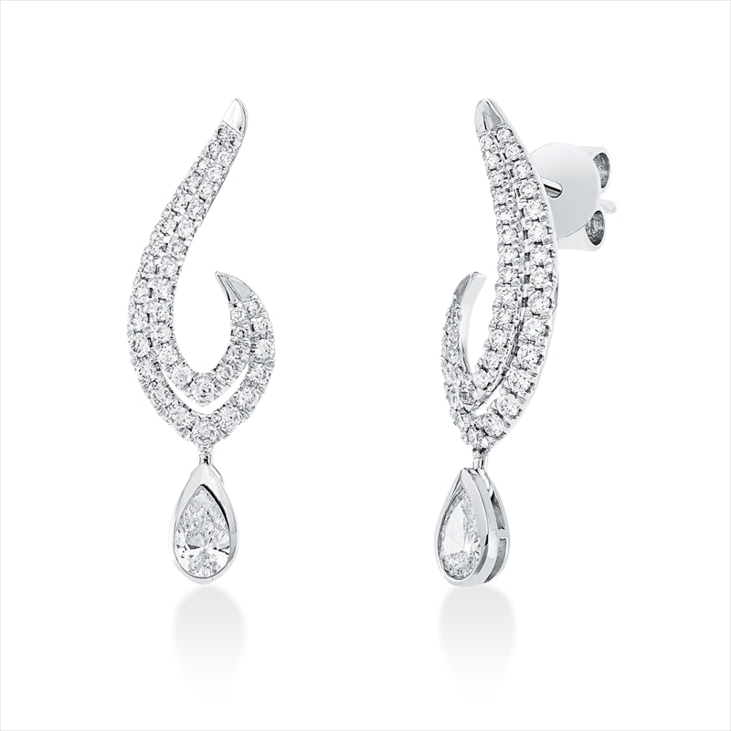 Ohrschmuck    aus 585/-14 Karat Weißgold mit 80 Diamanten 0