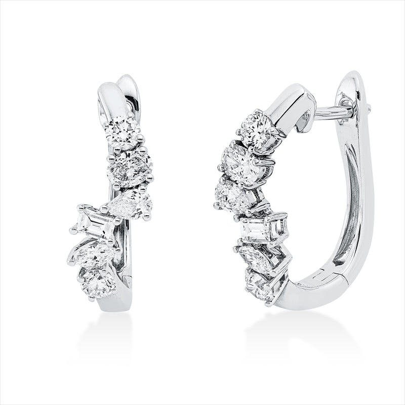 Creolen    aus 750/-18 Karat Weißgold mit 12 Diamanten 0