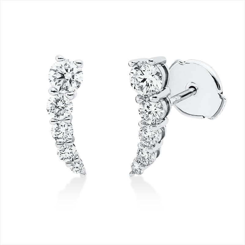 Ohrstecker    aus 750/-18 Karat Weißgold mit 10 Diamanten 0