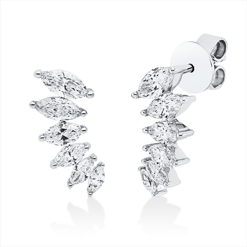 Ohrstecker    aus 750/-18 Karat Weißgold mit 12 Diamanten 0