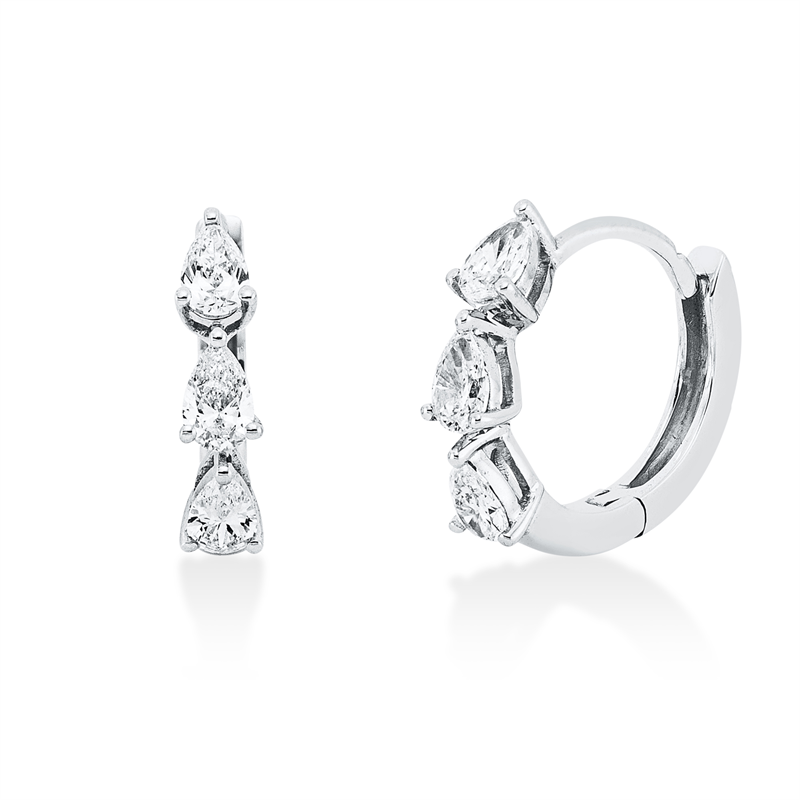 Creolen    aus 750/-18 Karat Weißgold mit 6 Diamanten 0