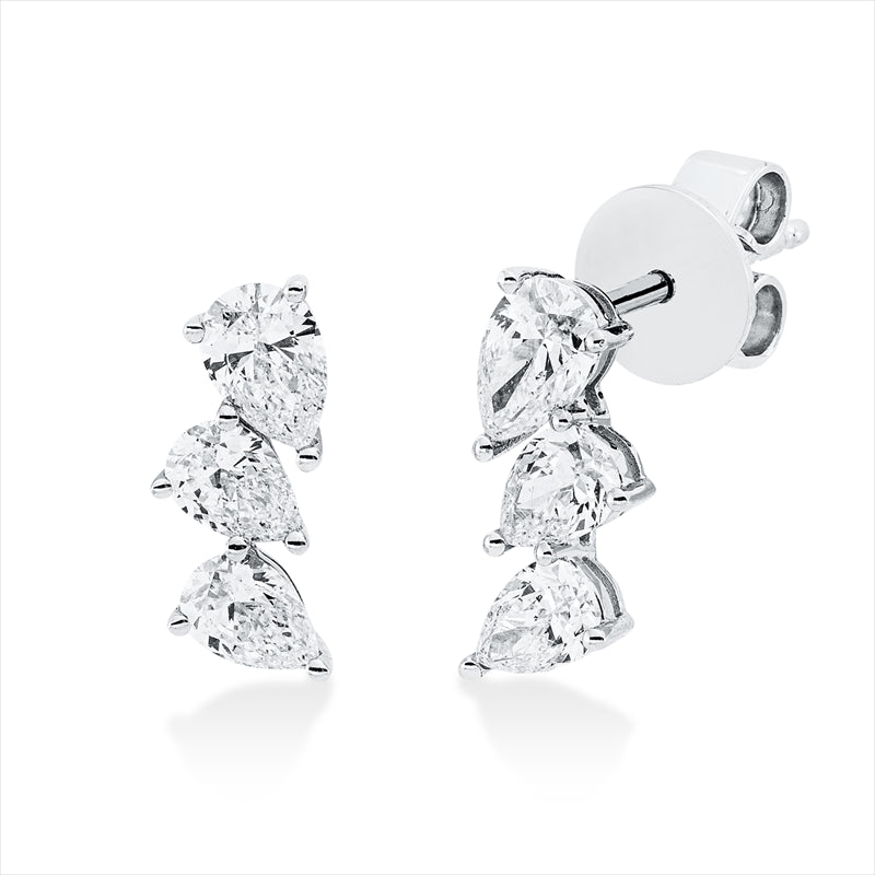 Ohrstecker    aus 750/-18 Karat Weißgold mit 6 Diamanten 0