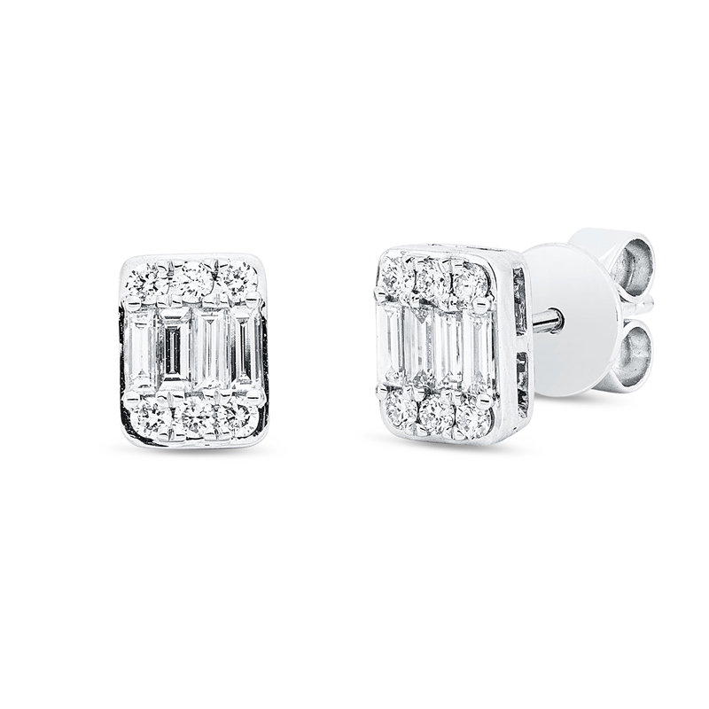 Ohrstecker    aus 750/-18 Karat Weißgold mit 18 Diamanten 0