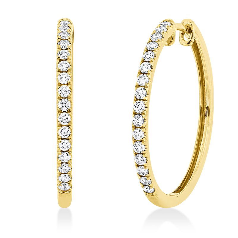 Creolen    aus 750/-18 Karat Gelbgold mit 32 Diamanten 0