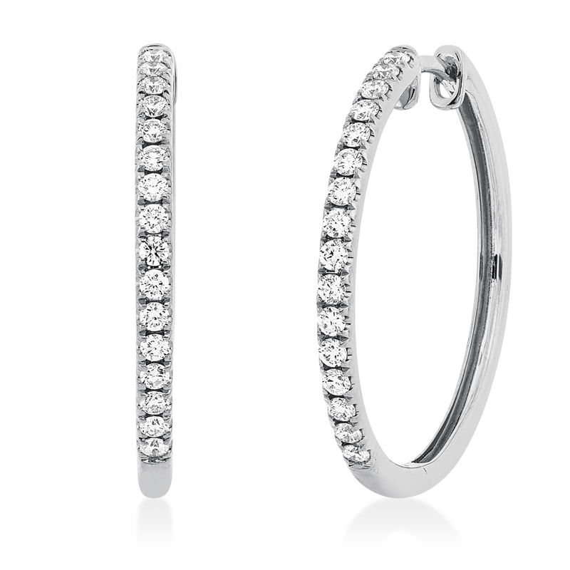 Creolen    aus 750/-18 Karat Weißgold mit 32 Diamanten 0