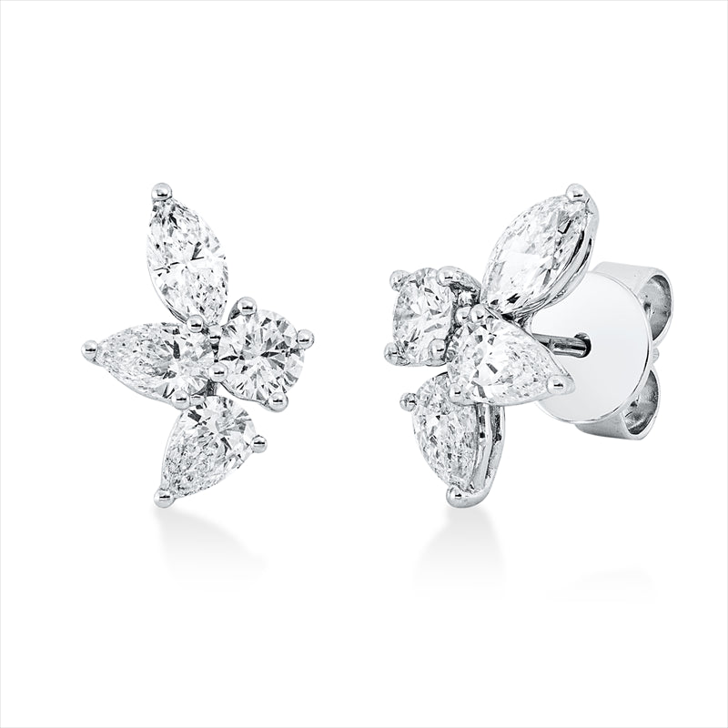 Ohrstecker    aus 750/-18 Karat Weißgold mit 8 Diamanten 1