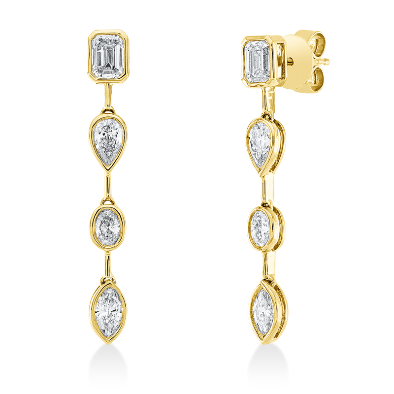 Ohrschmuck    aus 750/-18 Karat Gelbgold mit 8 Diamanten 1