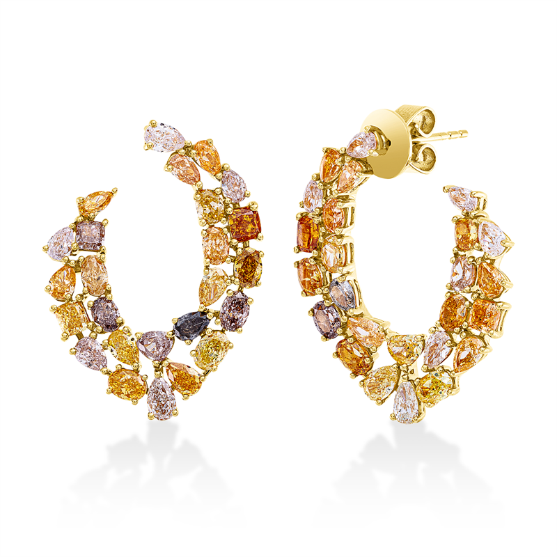 Ohrstecker    aus 750/-18 Karat Gelbgold mit 50 Diamanten 6