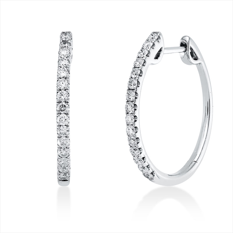 Creolen    aus 750/-18 Karat Weißgold mit 30 Diamanten 0