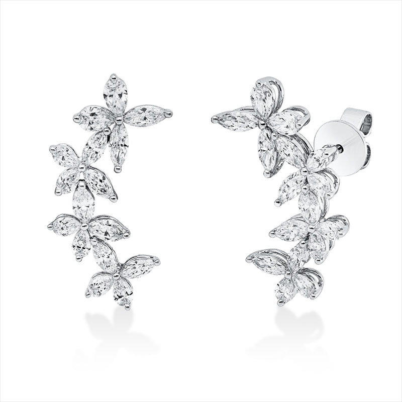 Ohrstecker    aus 750/-18 Karat Weißgold mit 32 Diamanten 1