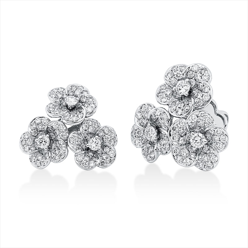 Ohrstecker    aus 750/-18 Karat Weißgold mit 186 Diamanten 1