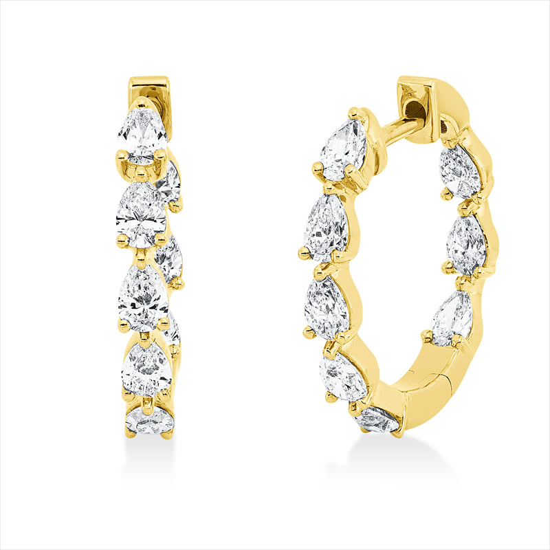 Creolen    aus 750/-18 Karat Gelbgold mit 16 Diamanten 1