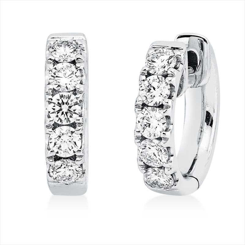 Creolen    aus 750/-18 Karat Weißgold mit 10 Diamanten 0