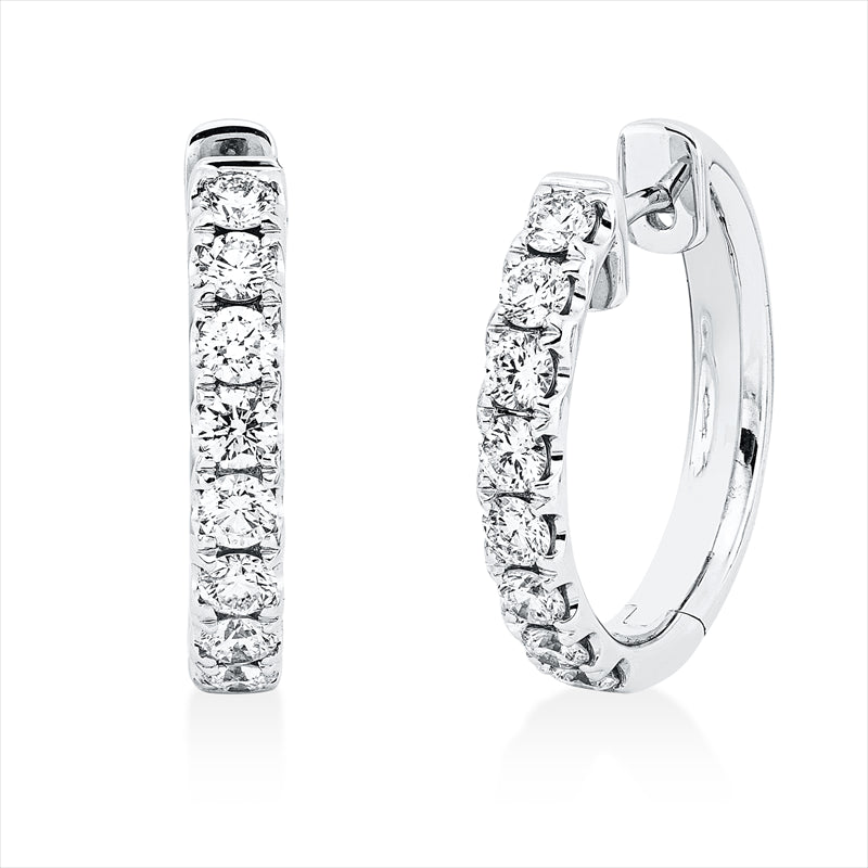 Creolen    aus 750/-18 Karat Weißgold mit 16 Diamanten 1