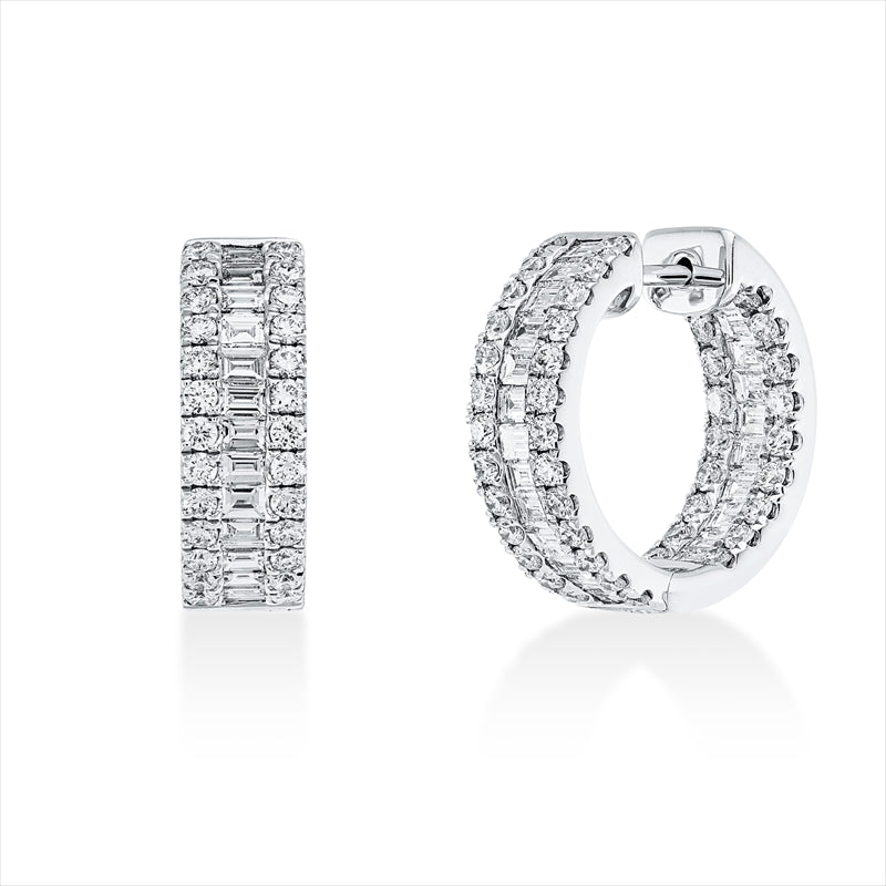 Creolen    aus 750/-18 Karat Weißgold mit 134 Diamanten 2