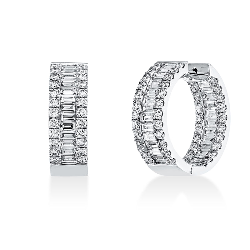 Creolen    aus 750/-18 Karat Weißgold mit 142 Diamanten 4