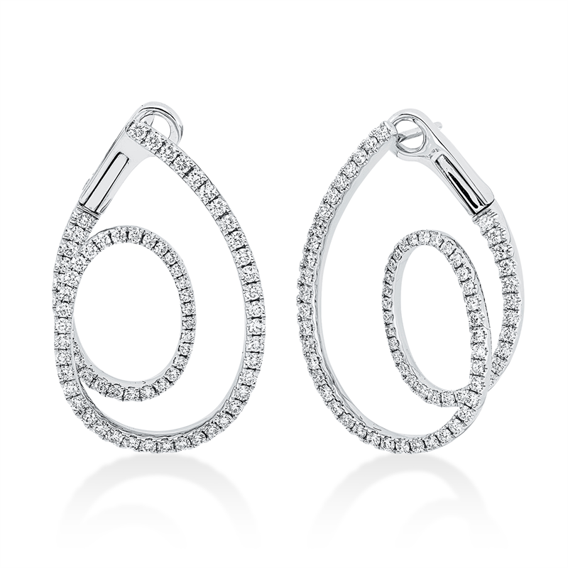 Ohrschmuck    aus 750/-18 Karat Weißgold mit 142 Diamanten 1