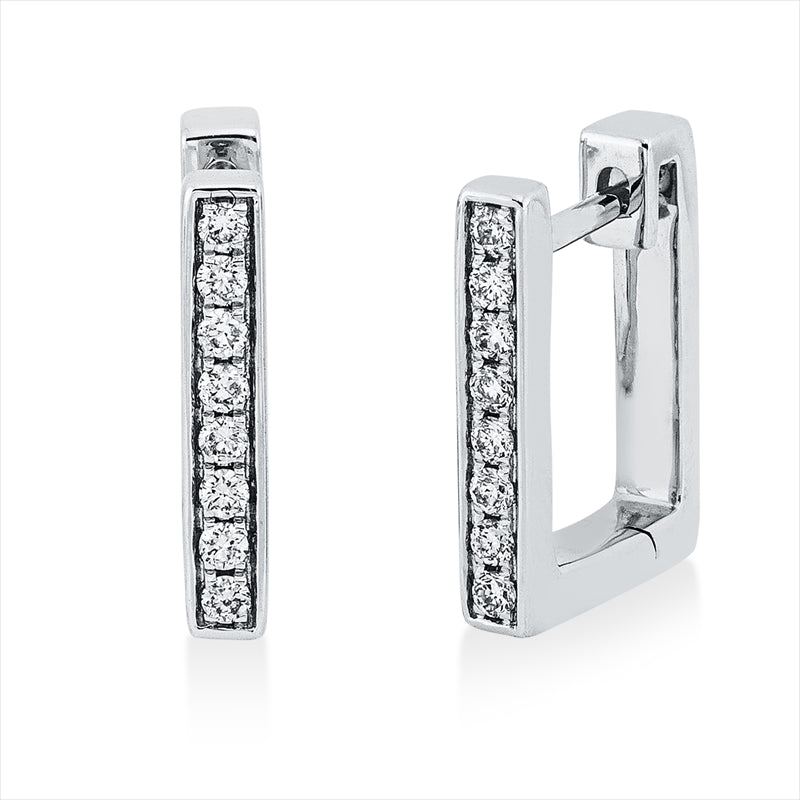 Creolen    aus 750/-18 Karat Weißgold mit 16 Diamanten 0