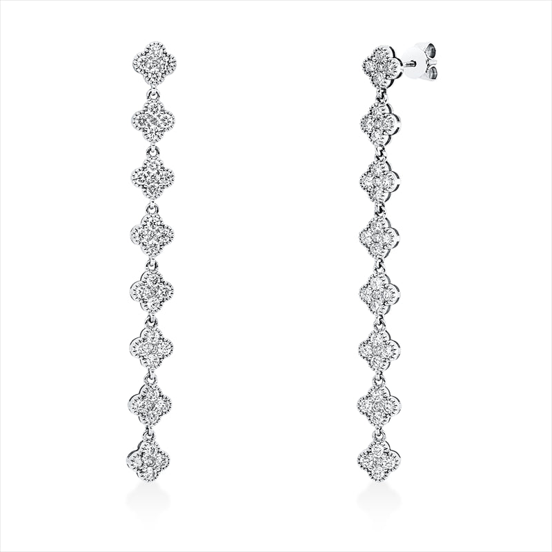 Ohrschmuck    aus 750/-18 Karat Weißgold mit 80 Diamanten 1