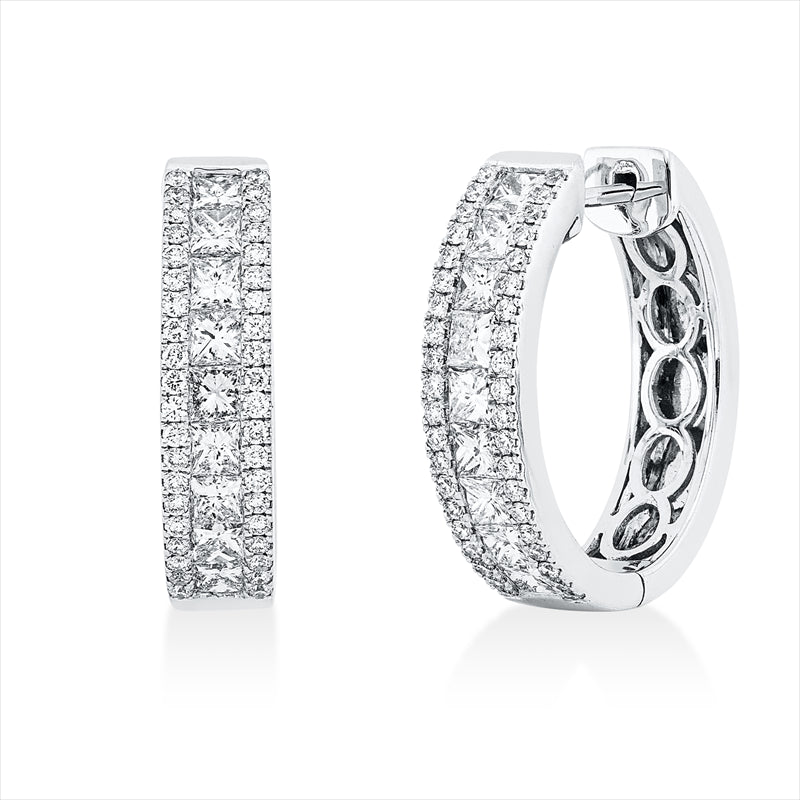 Creolen    aus 585/-14 Karat Weißgold mit 98 Diamanten 1