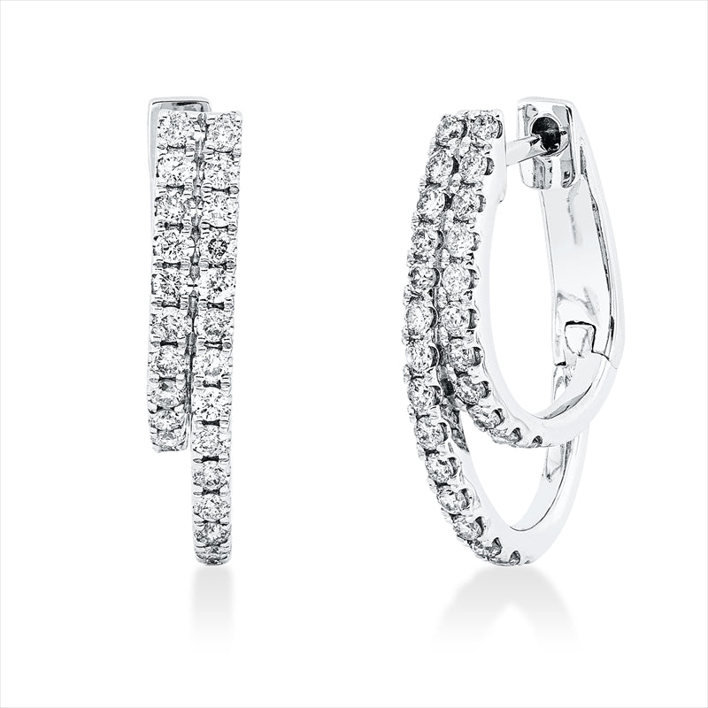 Creolen    aus 585/-14 Karat Weißgold mit 50 Diamanten 0